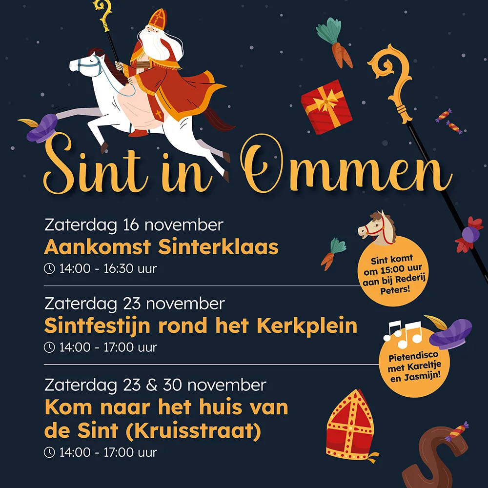 Sinterklaas komt weer naar Ommen!