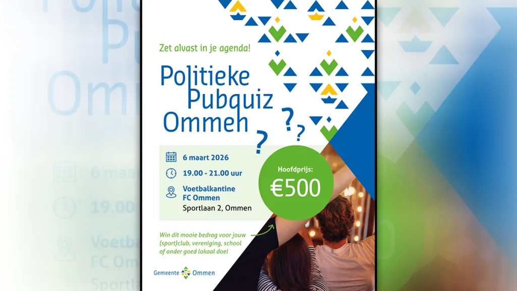 Win &euro;500 voor je club bij de Politieke Pubquiz in Ommen!