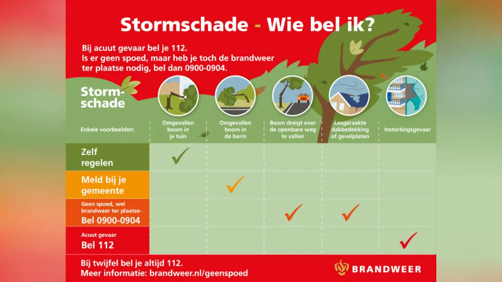 Tien stormmeldingen in Ommen na noodweer Tien stormmeldingen in Ommen na noodweer